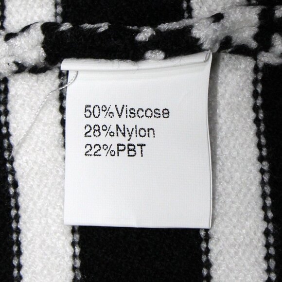 Women V Neck Cardigan Sweater Cropped Gold Buttons Black White Stripe Small - Picture 4 of 5